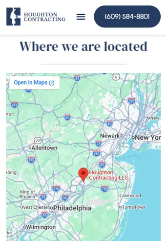 Houghton Contracting website mobile preview screen 3