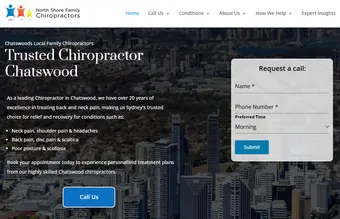 North Shore Chiro website mobile preview screen 3